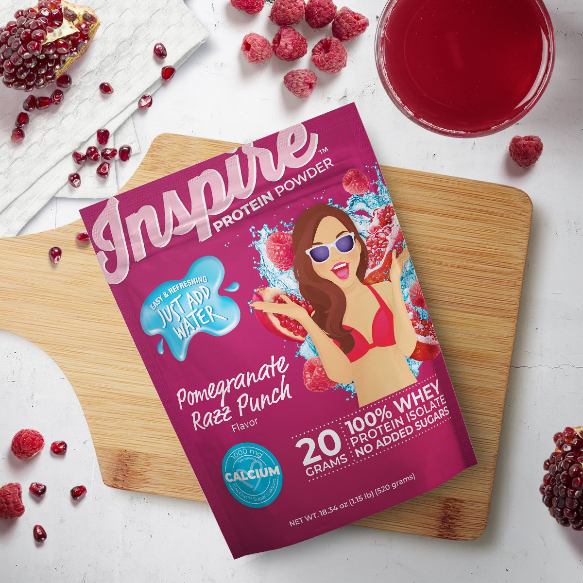 Inspire Pomegranate Razz Punch Protein Powder - 20 Servings