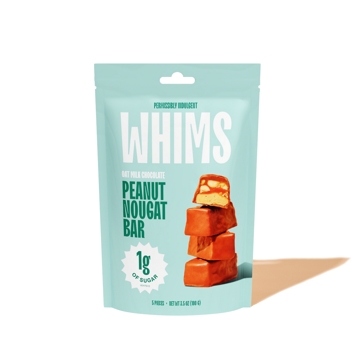 WHIMS Oat Milk Chocolate - Peanut Nougat Bar, 3.5oz