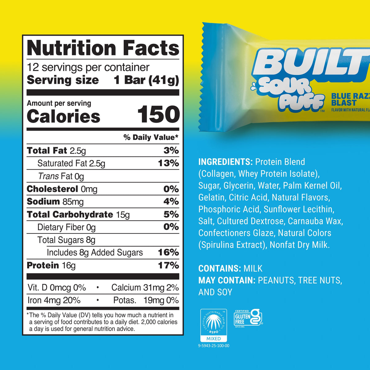 Built Bar Sour Puff - Blue Razz Blast