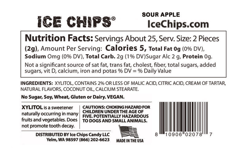 Ice Chips Sugar Free Candy - Sour Apple