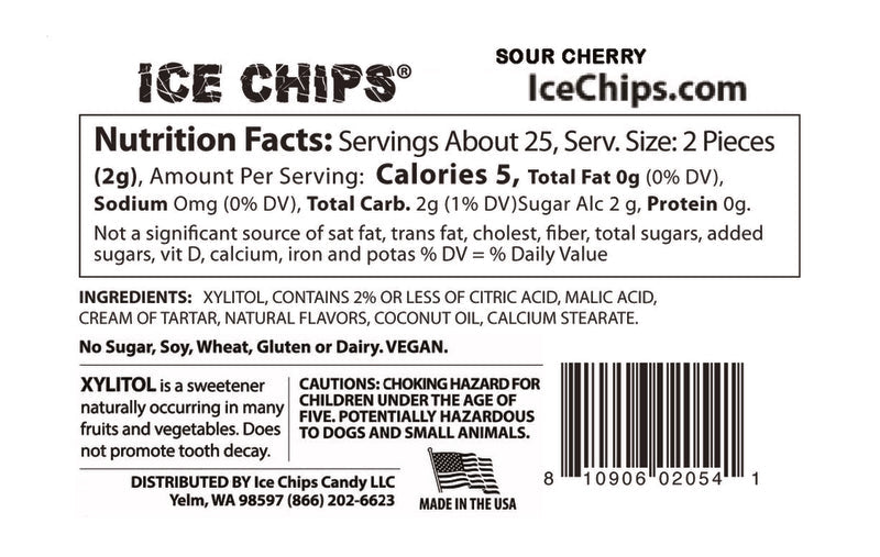 Ice Chips Sugar Free Candy - Sour Cherry