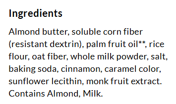 Ingredients for ChocZero Speculoos Spiced Crispy Cookies, 9 oz