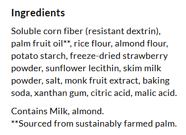 Ingredients for ChocZero Wafer Cookies, 8 oz, Strawberry