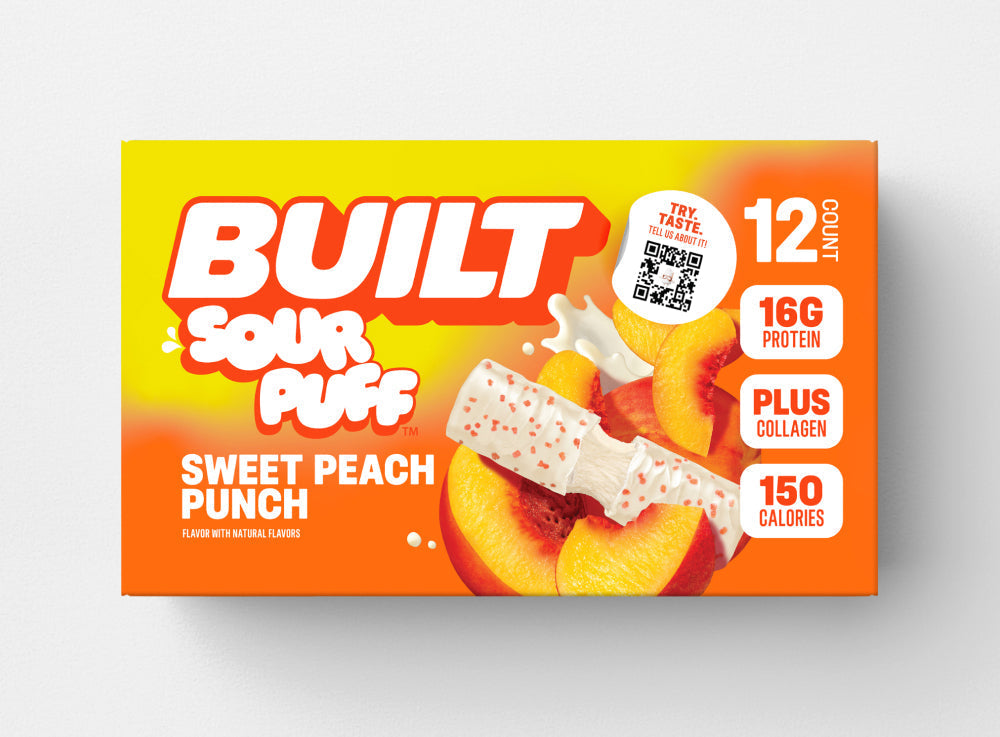 Built Bar Sour Puff - Sweet Peach Punch 12 Bars