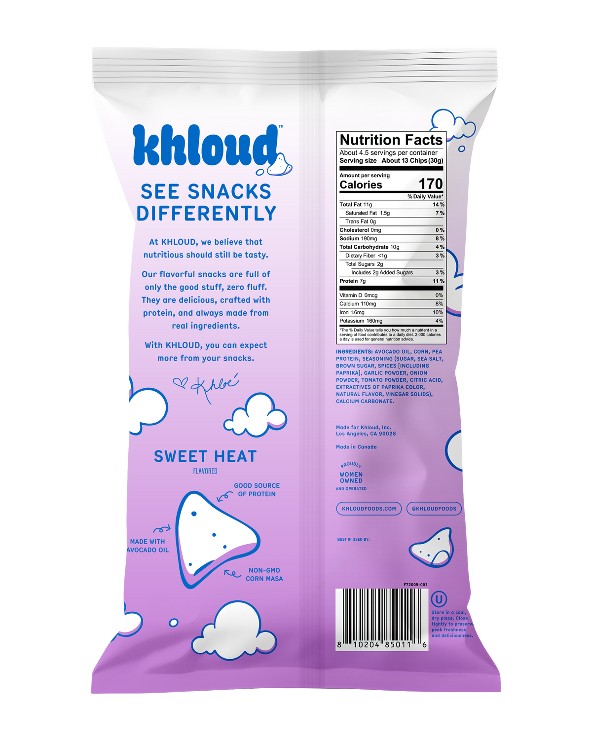 Khloud Protein Chips, 5 oz - Sweet Heat