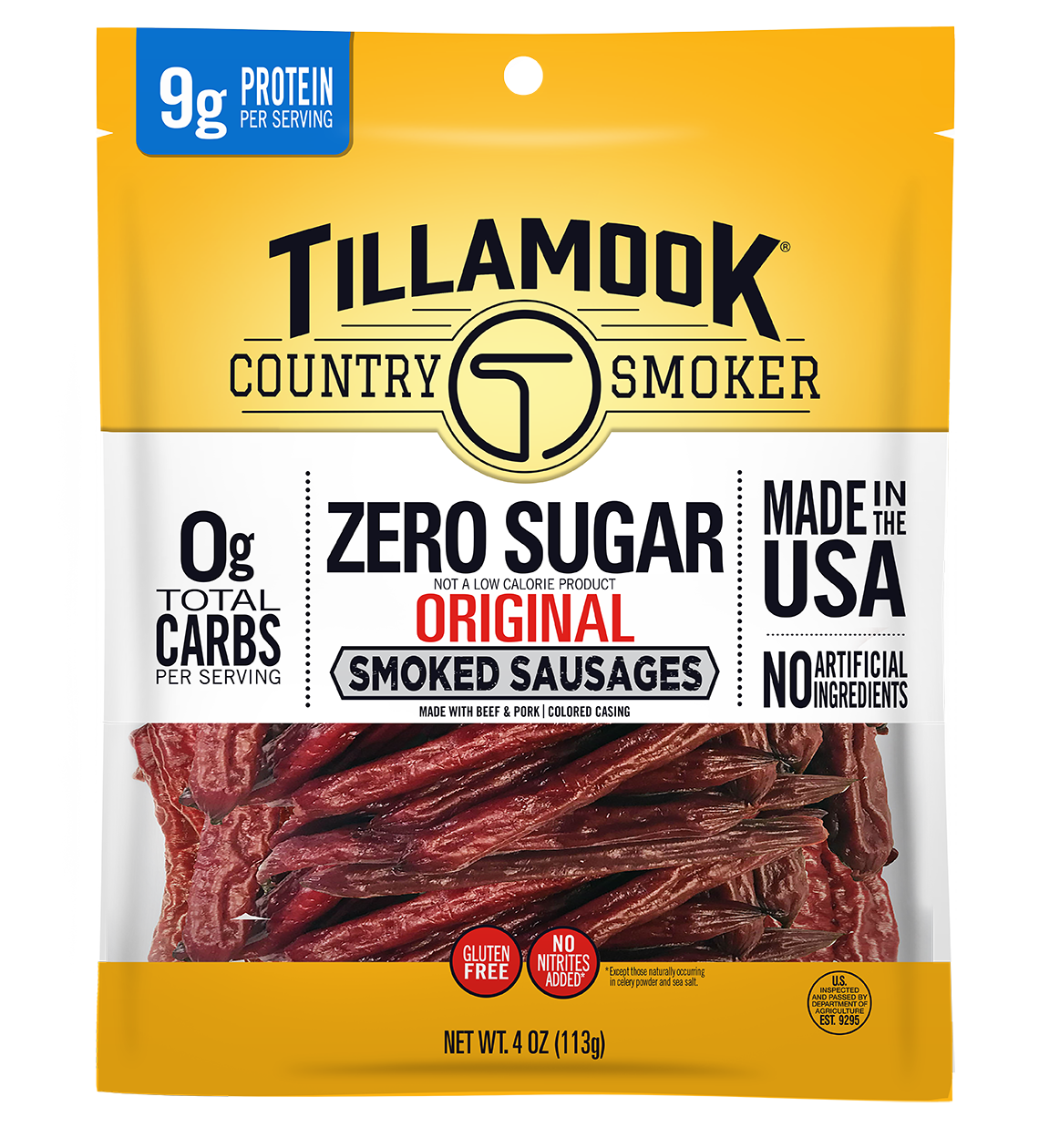 Tillamook Country Smoker Zero Sugar Smoked Sausages - Original, 4oz