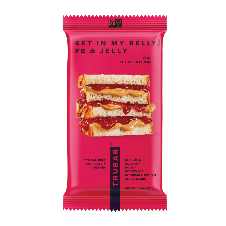 TRUBAR Plant-Based Protein Bar - Get in my Belly, PB & Jelly