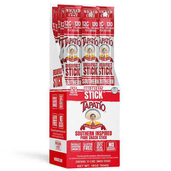 Wicked Cutz High Protein Breakfast Pork Snack Stick - Tapatio Southern Inspired