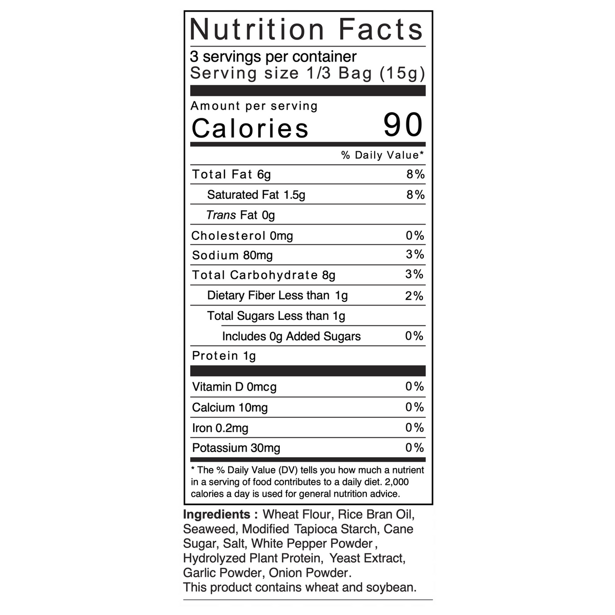 Nora Seaweed Snacks - Tempura Original 1.6 oz