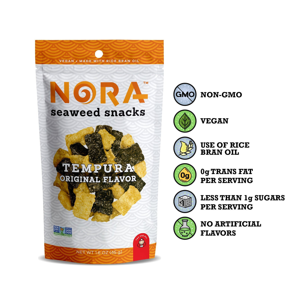 Nora Seaweed Snacks - Tempura Original 1.6 oz