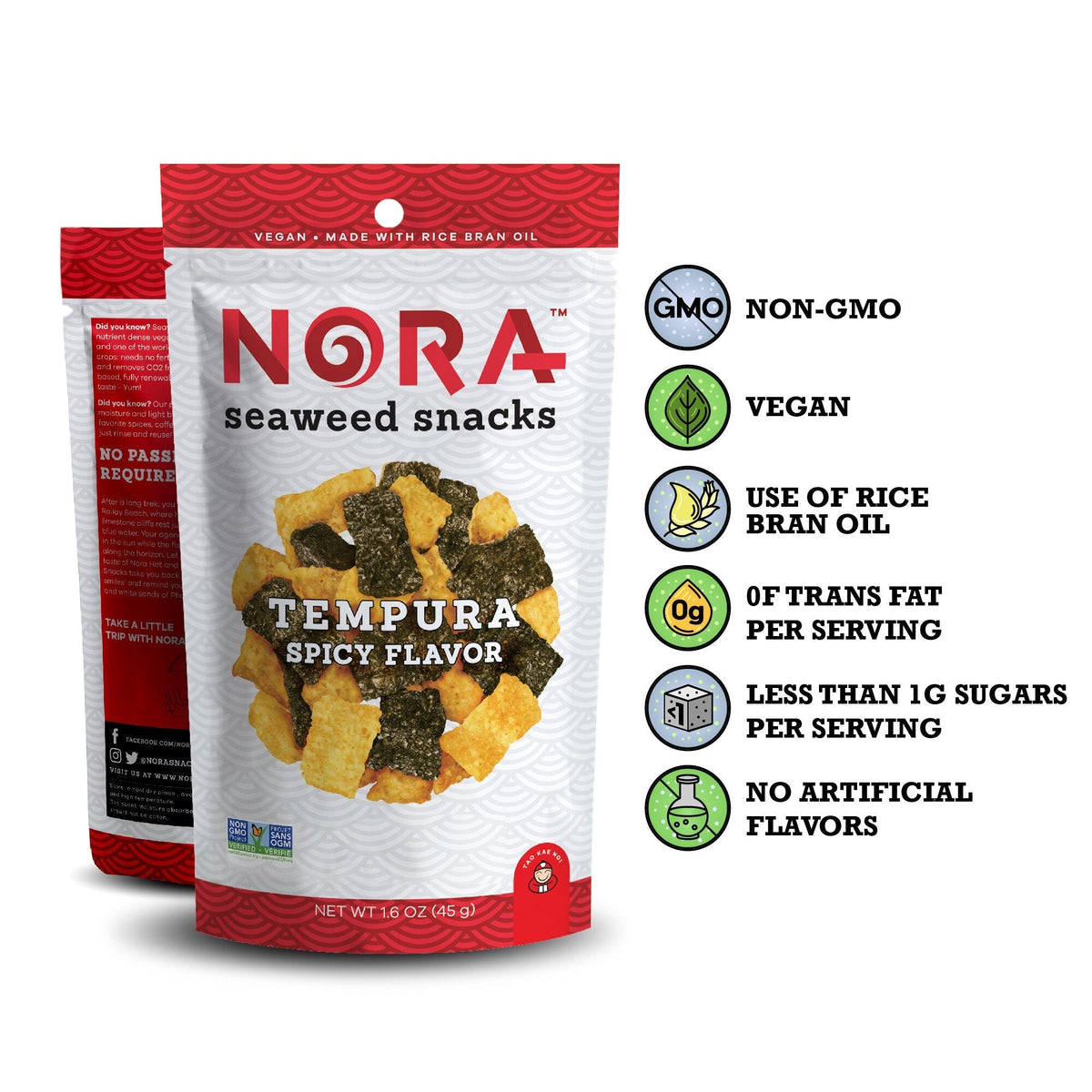 Nora Seaweed Snacks - Tempura Spicy 1.6 oz