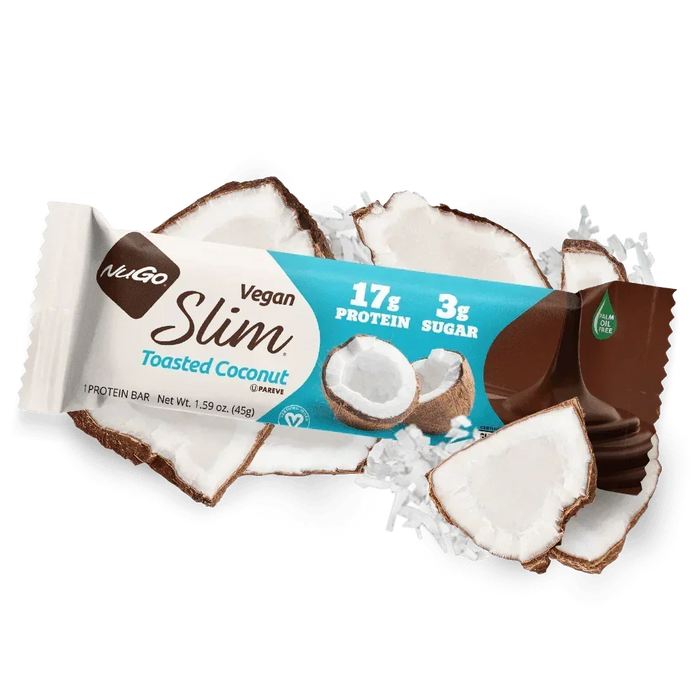 NuGo Slim Bars, Toasted Coconut (Vegan) #Size_Single Bar.