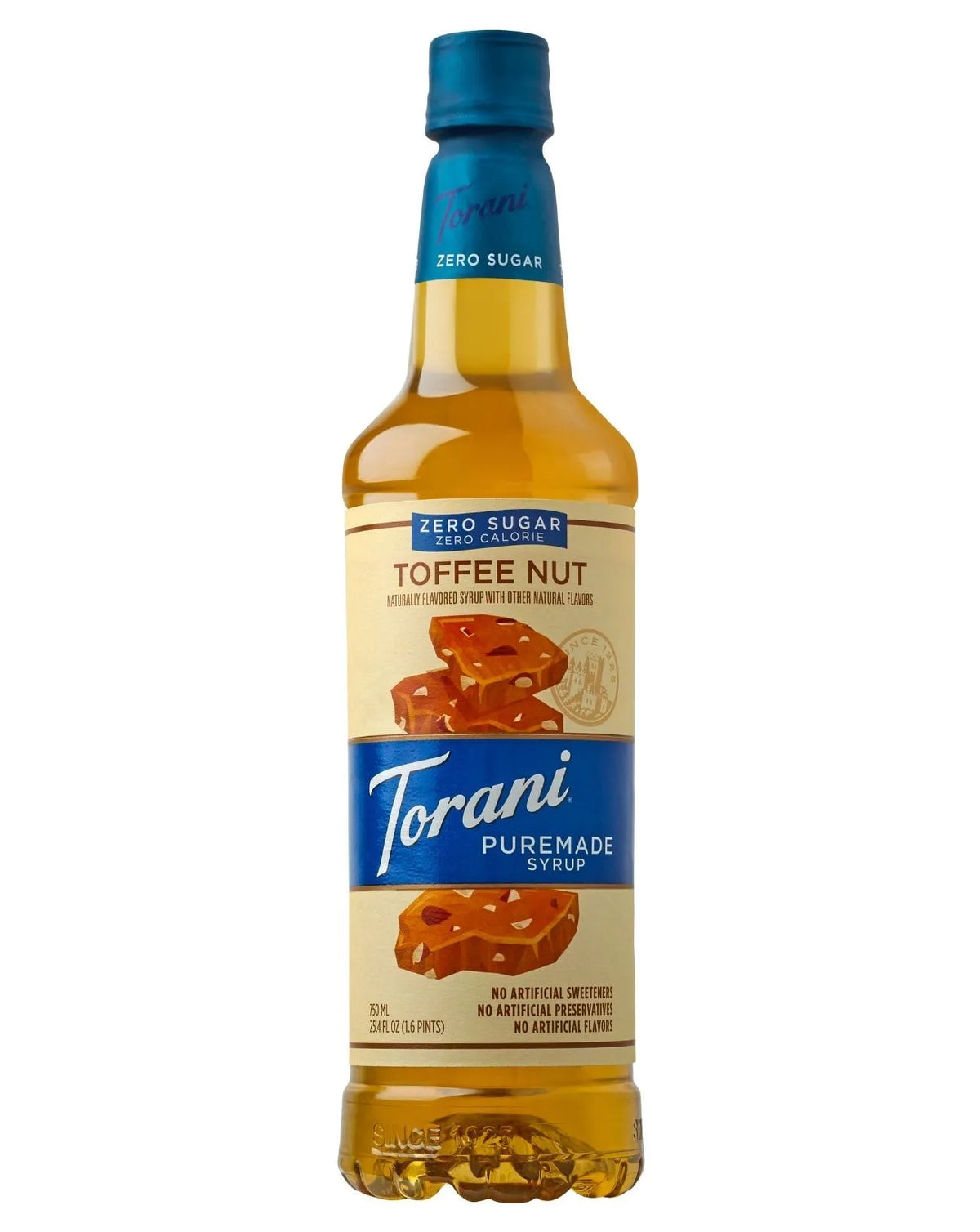 Torani Puremade Zero Sugar Syrup - Toffee Nut (plastic) 750 ml (25.4 oz)
