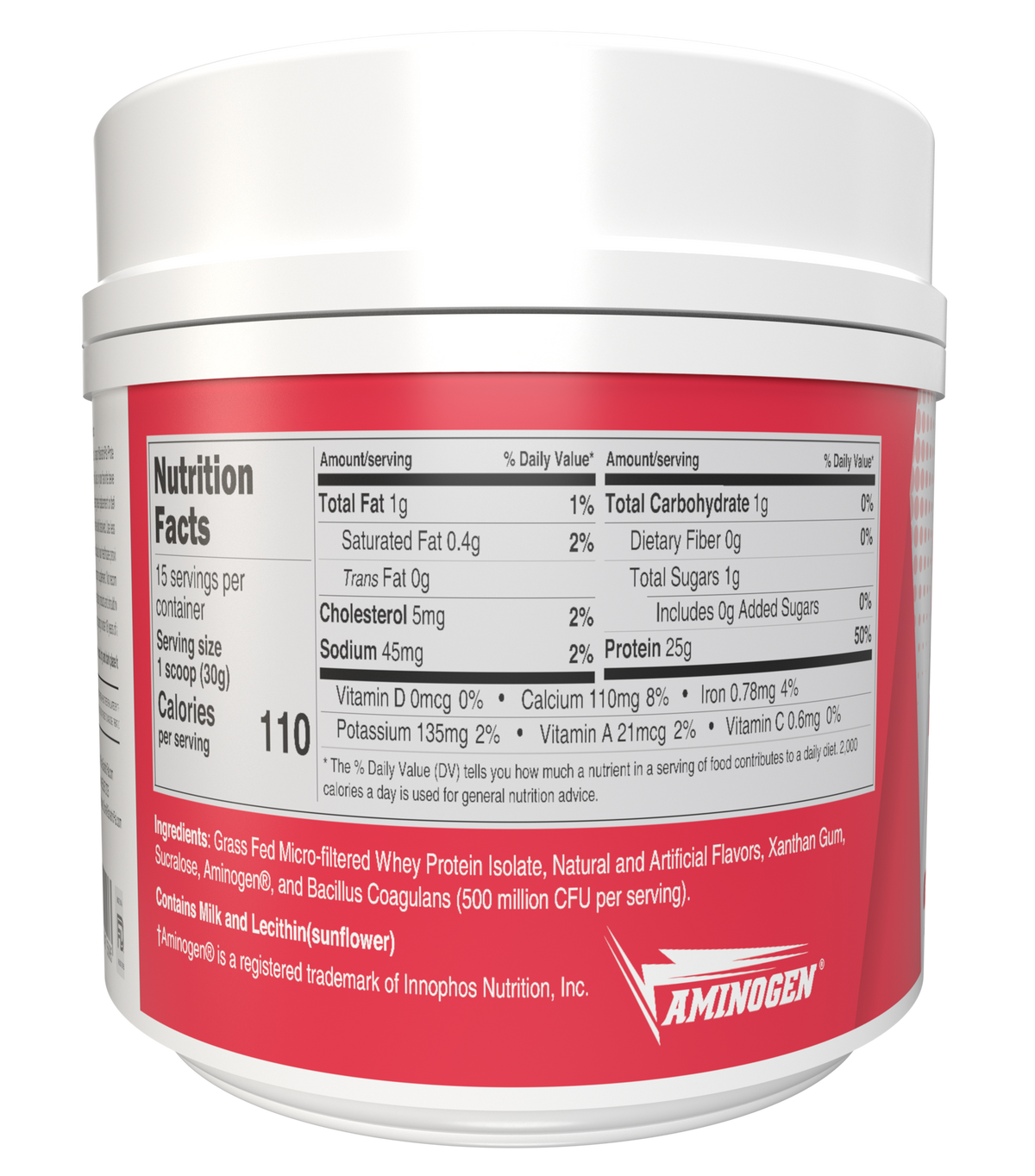 Clean Whey Protein with Probiotics, Strawberry, image 2
