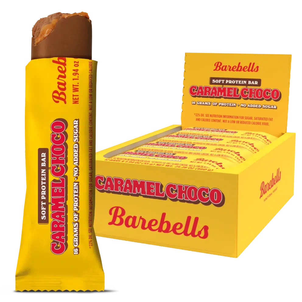 Barebells Soft Protein Bar, Caramel Choco, 12-Pack.