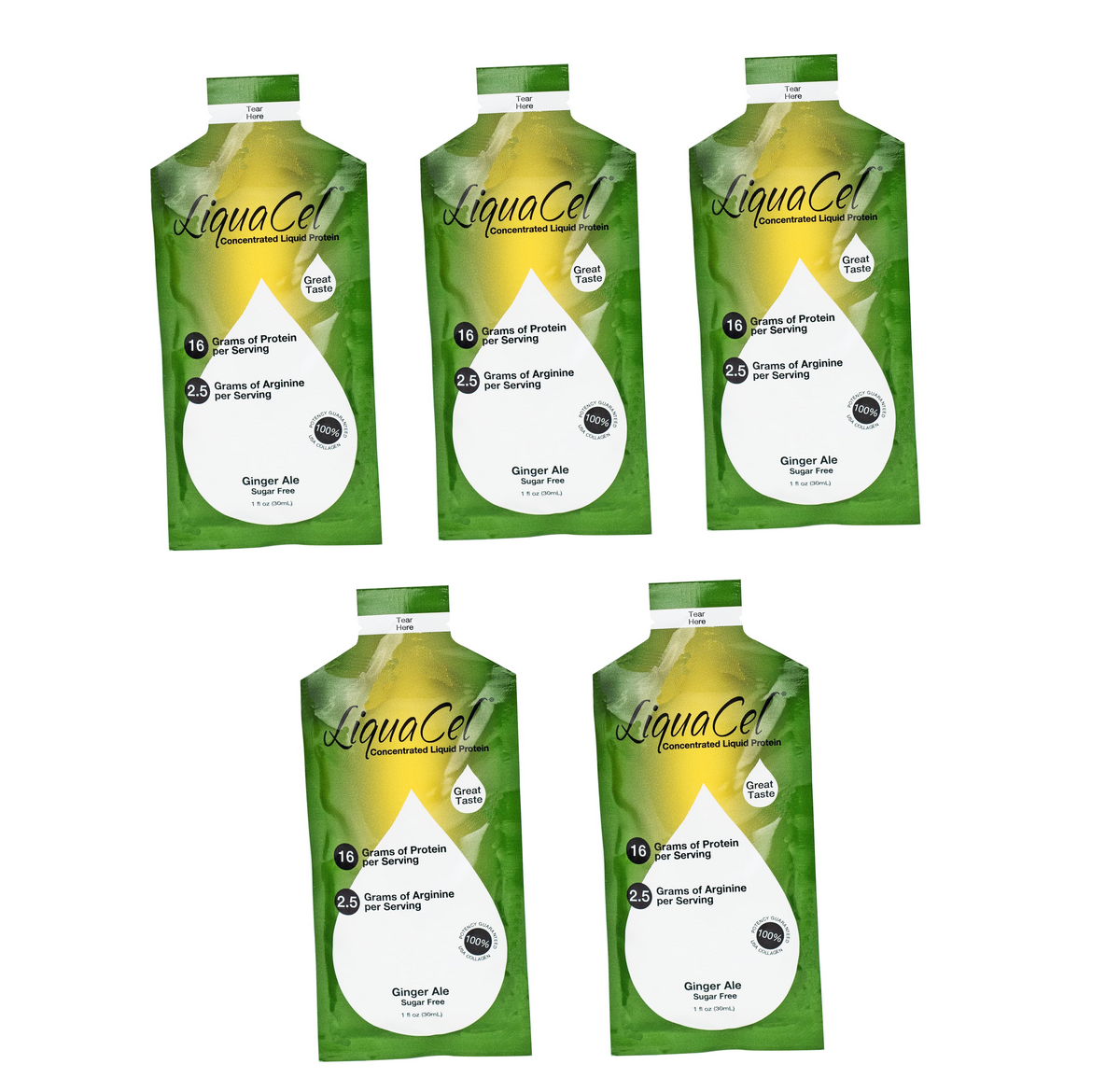 LiquaCel Liquid Protein Packets - Ginger Ale 5-Pack
