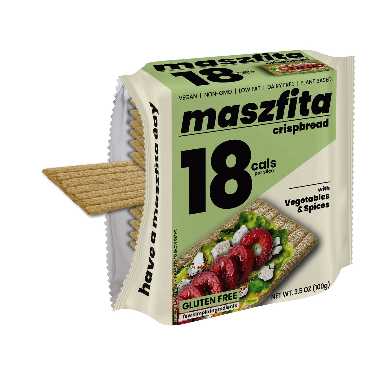 Maszfita Gluten Free Crispbread, 3.5 oz - With Veggies & Spices