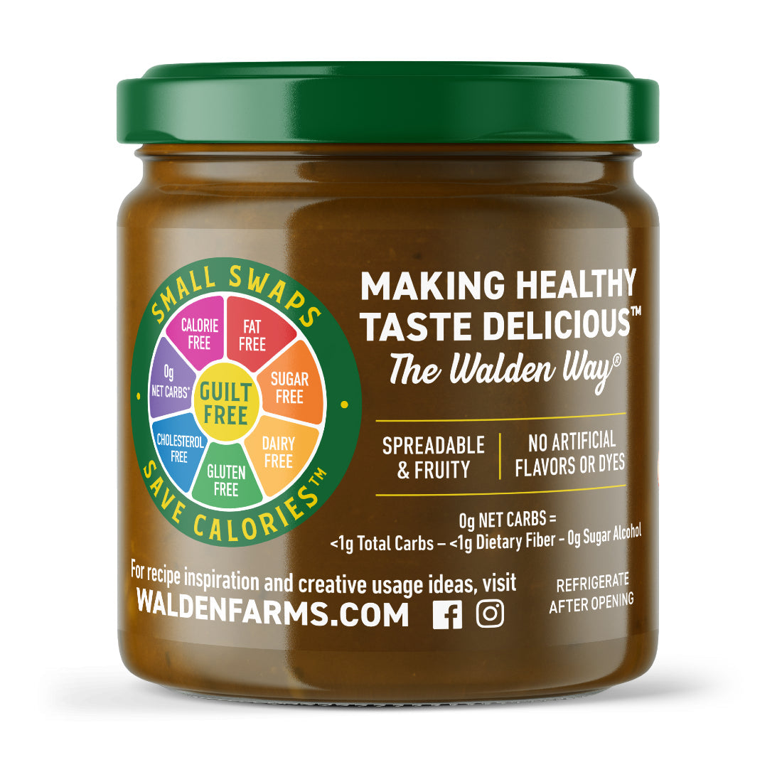Walden Farms Fruit Spread, Apple Butter, One Jar.