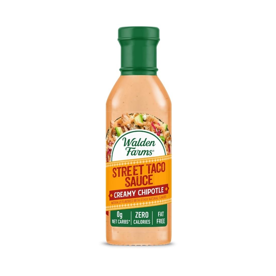 Front bottle of Walden Farms Street Taco Sauce, Creamy Chipotle flavor.