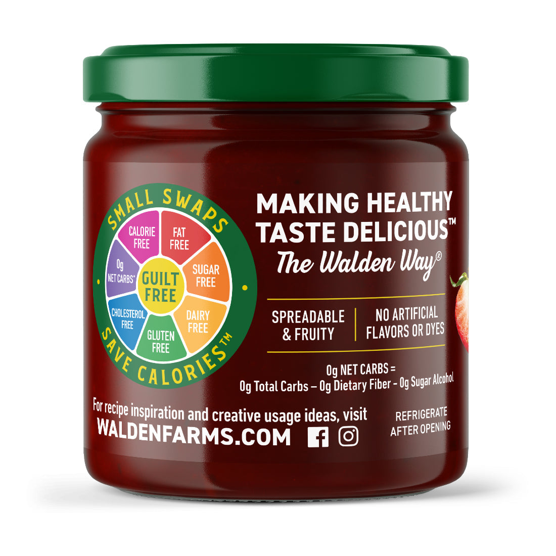 Walden Farms Fruit Spread, Strawberry, One Jar.