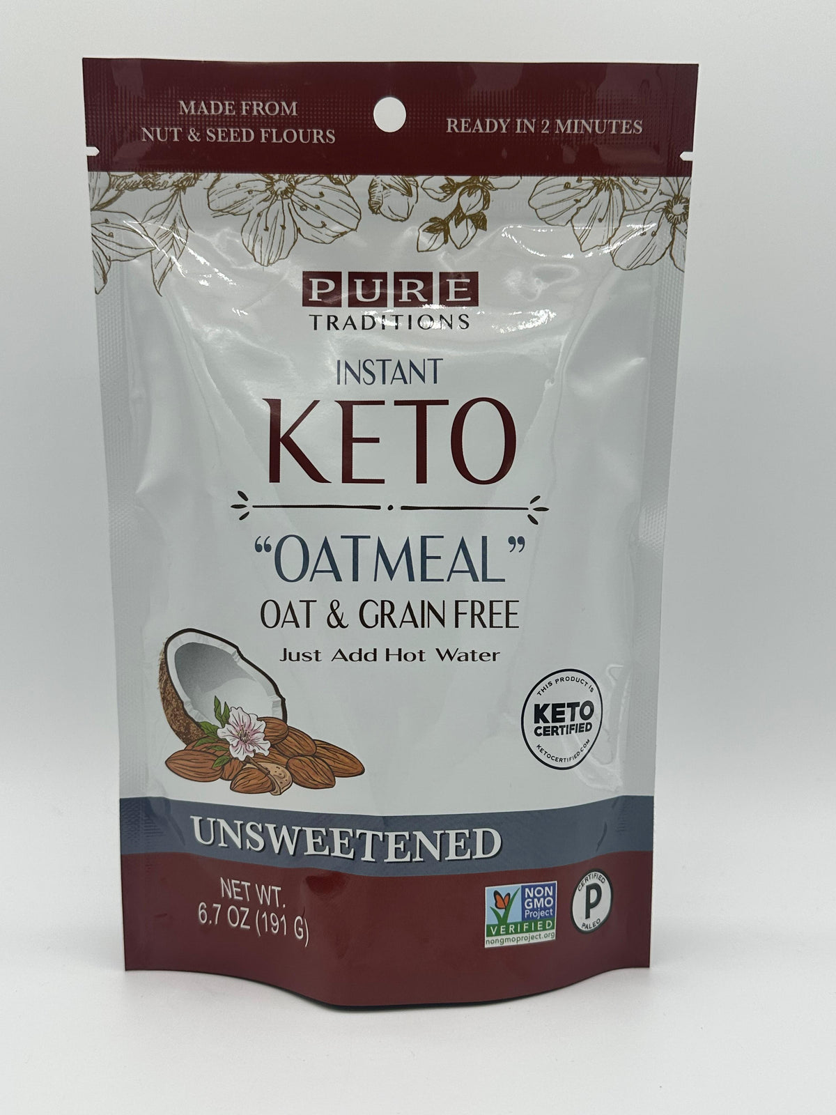 Pure Traditions Grain Free Instant Keto Oatmeal - 6.7 oz