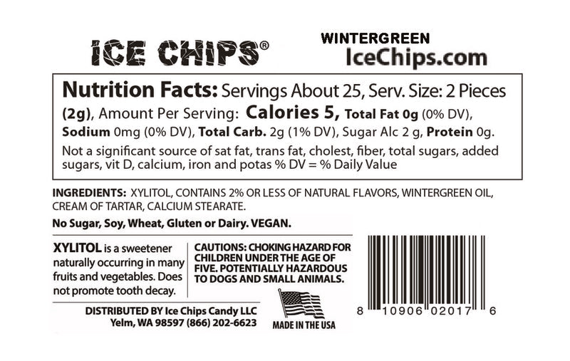Ice Chips Sugar Free Candy - Wintergreen