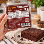 ThinSlim Foods Xtreme Chocolate Brownie with 45 calories, 2g net carbs and 6g protein.