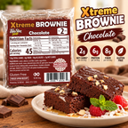 ThinSlim Foods Xtreme Chocolate Brownie with 45 calories, 2g net carbs and 6g protein.