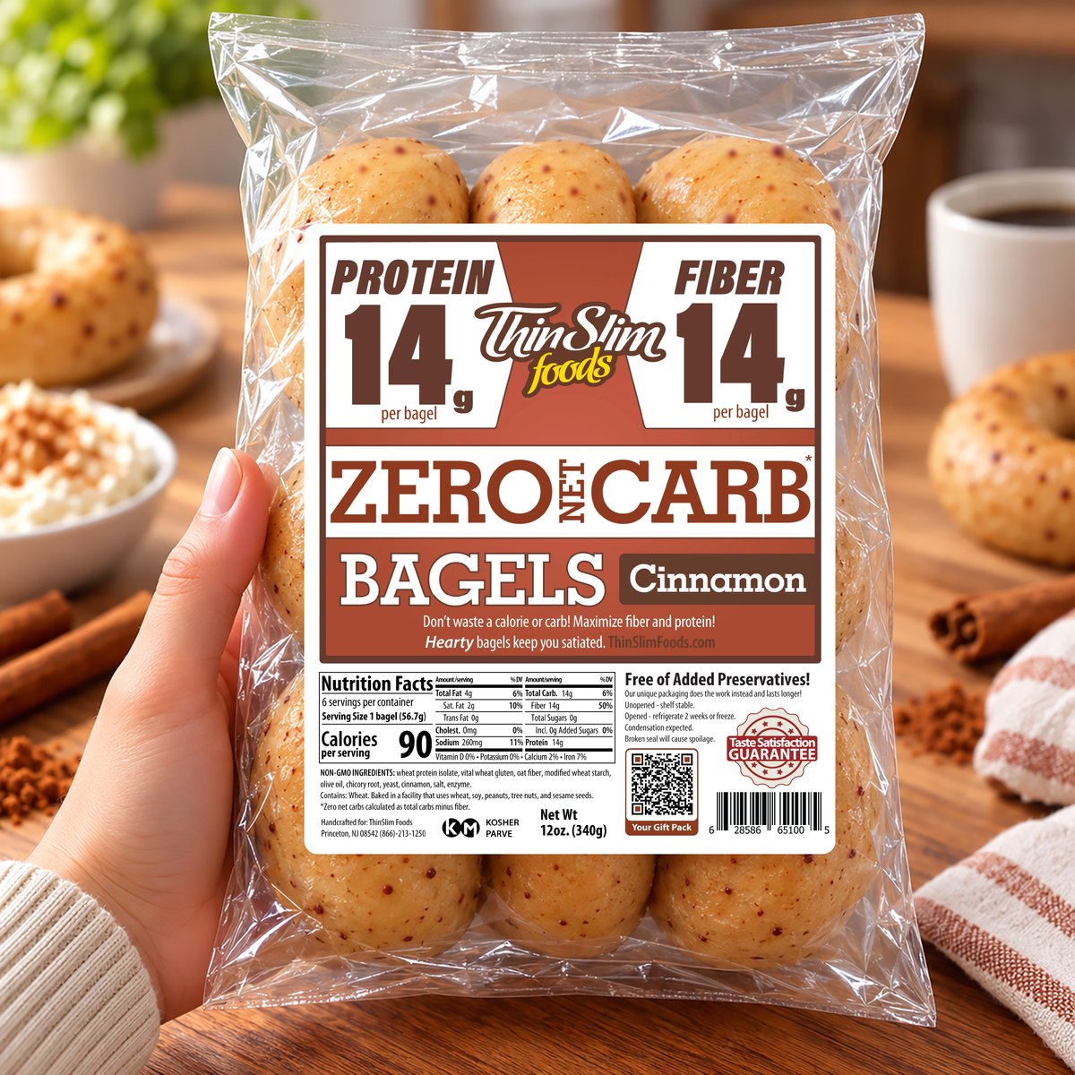 ThinSlim Zero Net Carb Cinnamon Bagels