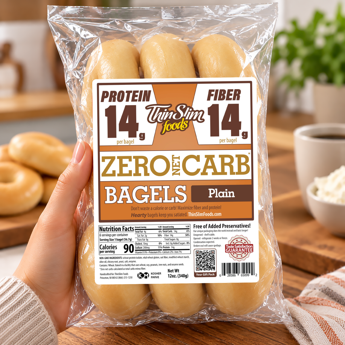 ThinSlim Zero Net Carb Plain Bagels