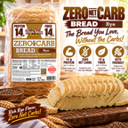 ThinSlim Foods Rye Zero Net Carb Bread with 14 grams of protein and 14 grams of fiber per two slices. 45 calories per slice.