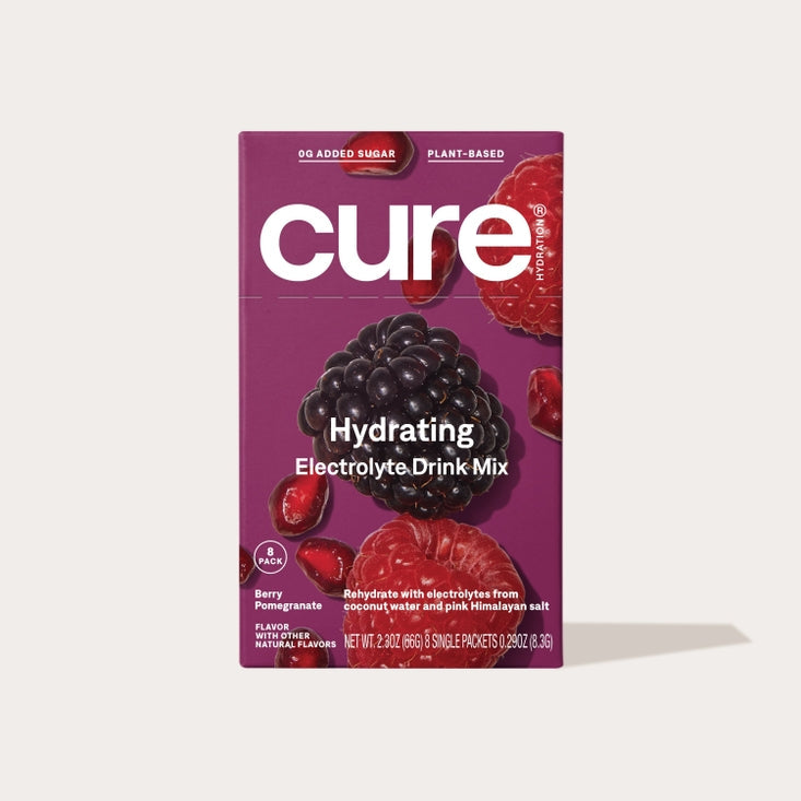 Cure Hydration Electrolyte Drink Mix, 8ct - Berry Pomegranate