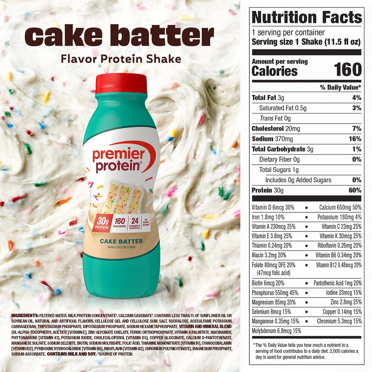 Premier Protein 30g Protein Shake - Cake Batter, 11.5 fl oz