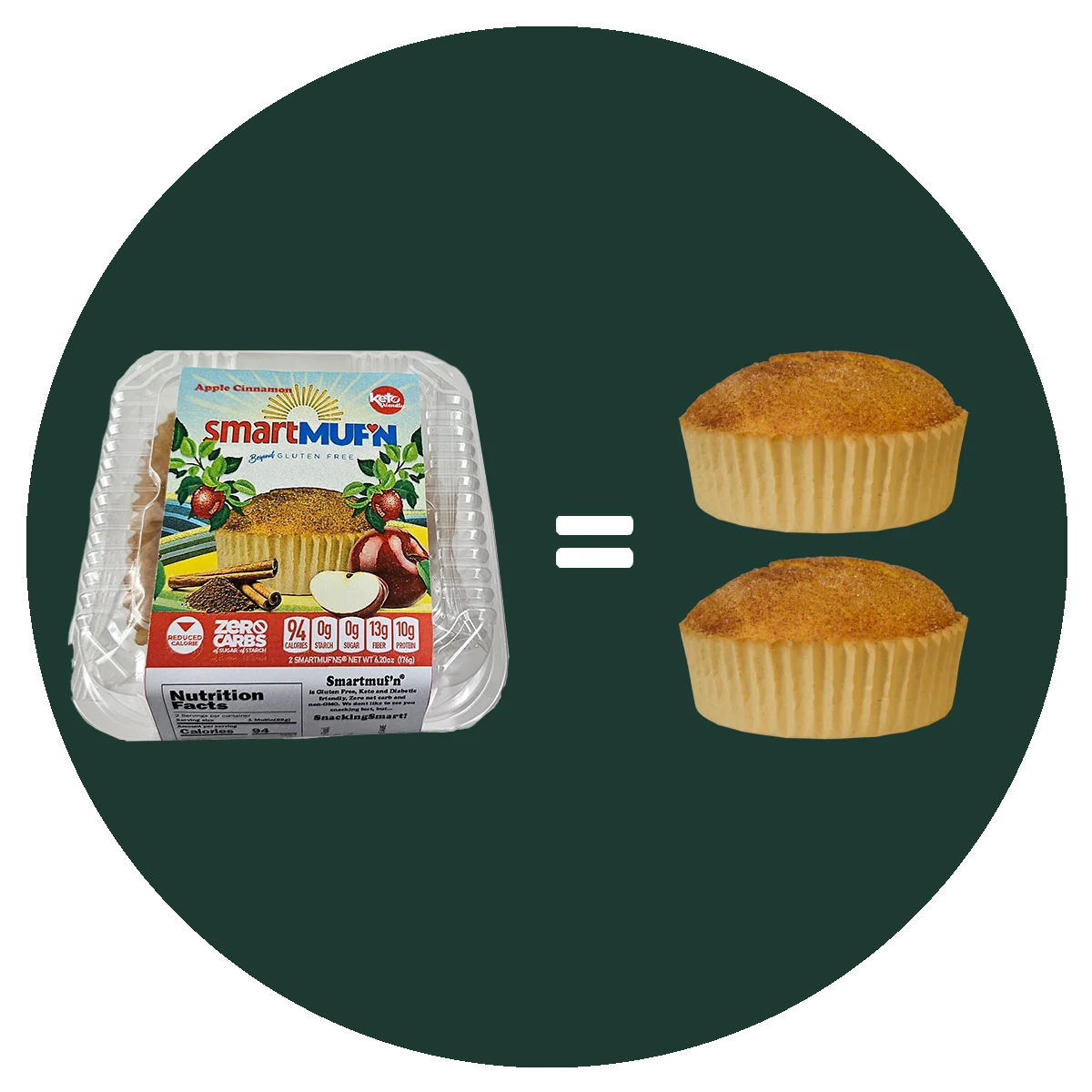 Smart Baking Company SmartMuf'n - Apple Cinnamon, 2 muf'ns