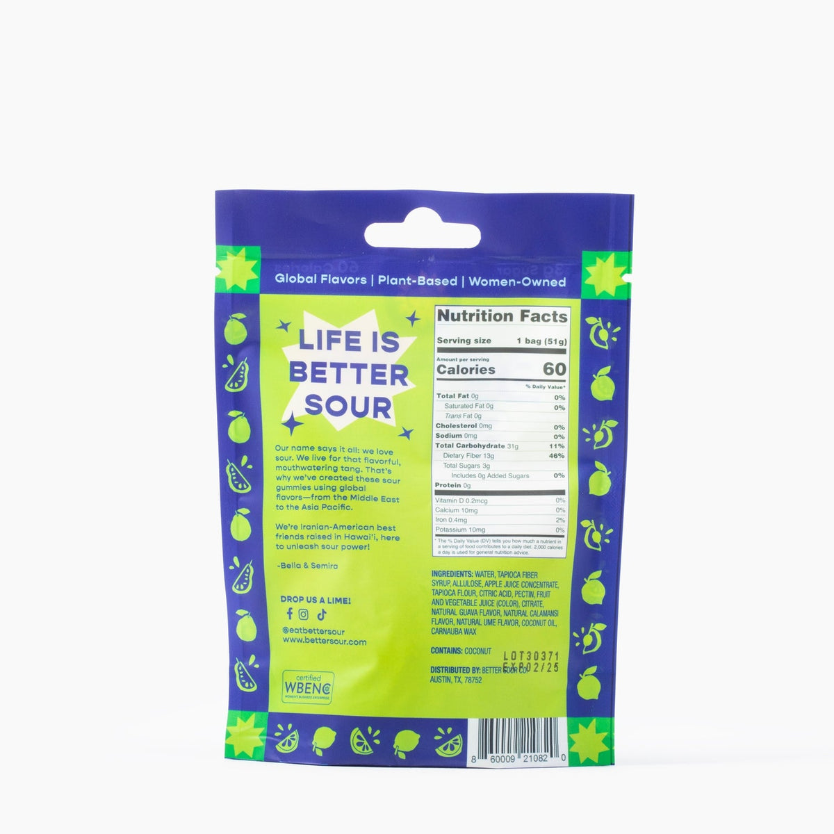 Better Sour Gummies - Guava, Calamansi, Ume, One Pack, 1.8 oz