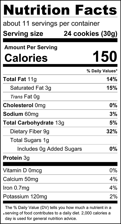 Nutrition facts for ChocZero Animal Crackers, 12 oz