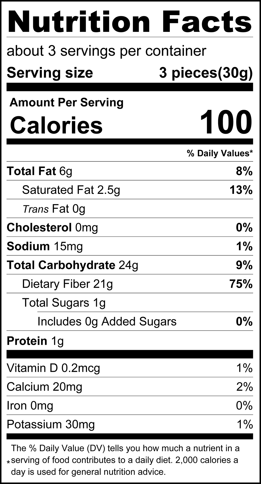 Nutrition facts for ChocZero Green Apple Caramels, 3.5 oz