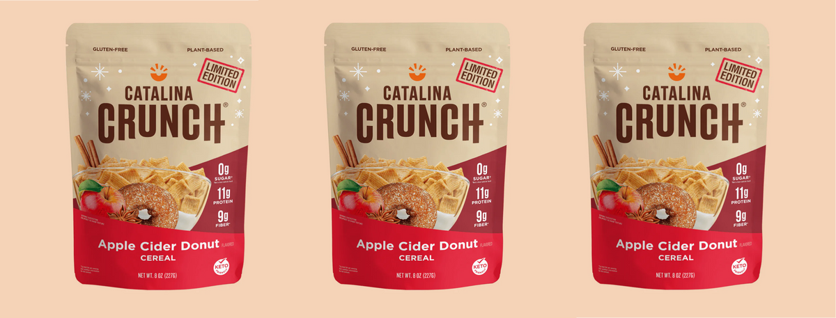 Catalina Crunch Protein Cereal - Apple Cider Donut, 8oz, 3-Pack