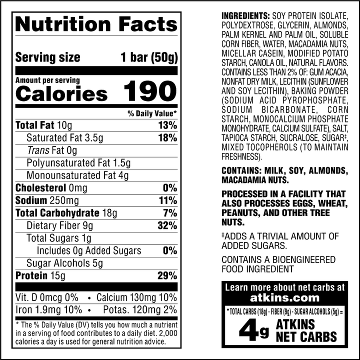 Atkins Nutritionals Soft Baked Protein Bars - Vanilla Macadamia Nut, 5ct