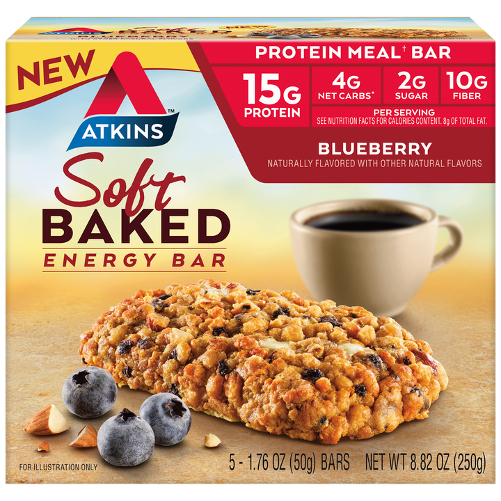Atkins Nutritionals Soft Baked Protein Bars - Blueberry, 5ct