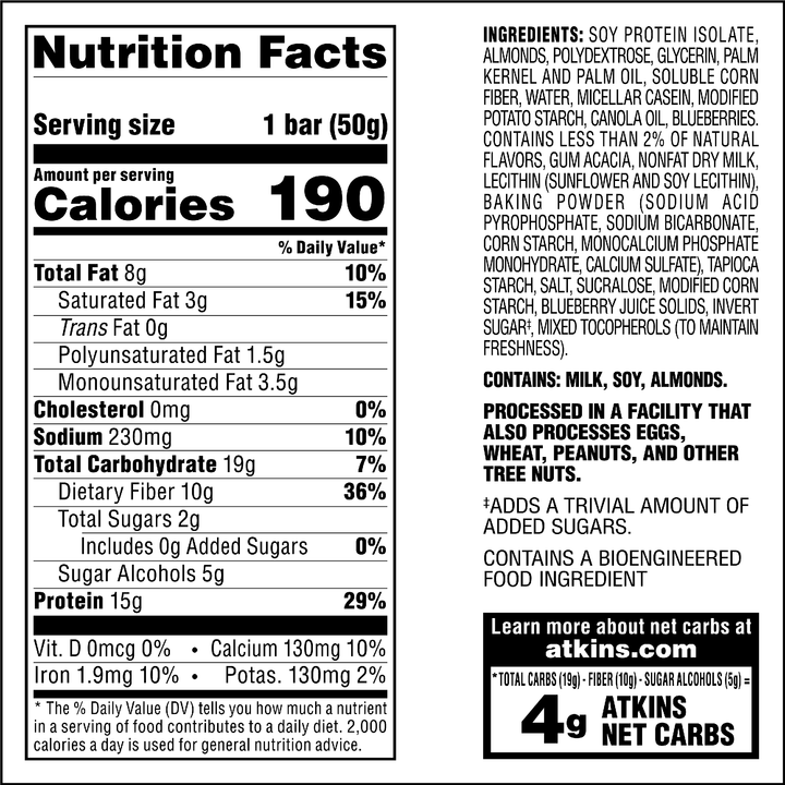 Atkins Nutritionals Soft Baked Protein Bars - Blueberry, 5ct