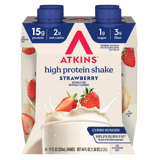Atkins Nutritionals Ready-to-Drink Shakes - Strawberry, 11 oz 4 pack