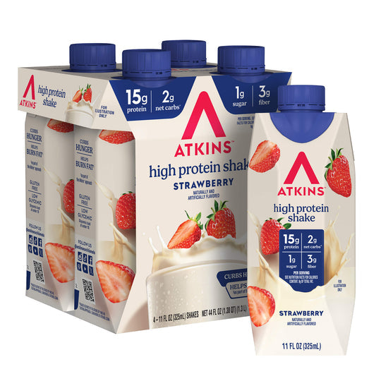 Atkins Nutritionals Ready-to-Drink Shakes - Strawberry, 11 oz 4 pack