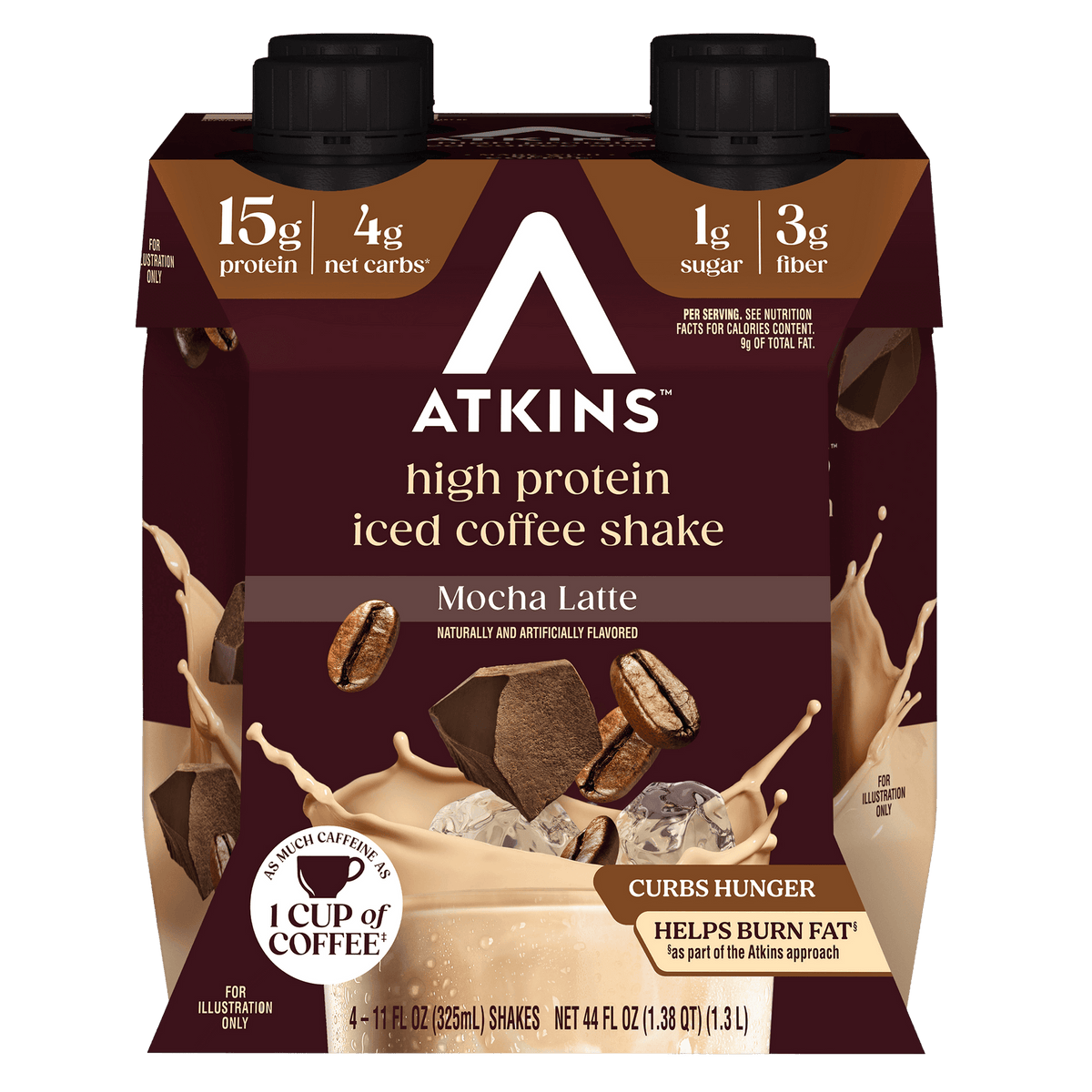 Atkins Nutritionals Iced Coffee Ready-to-Drink Protein Shakes - Mocha Latte, 11 oz