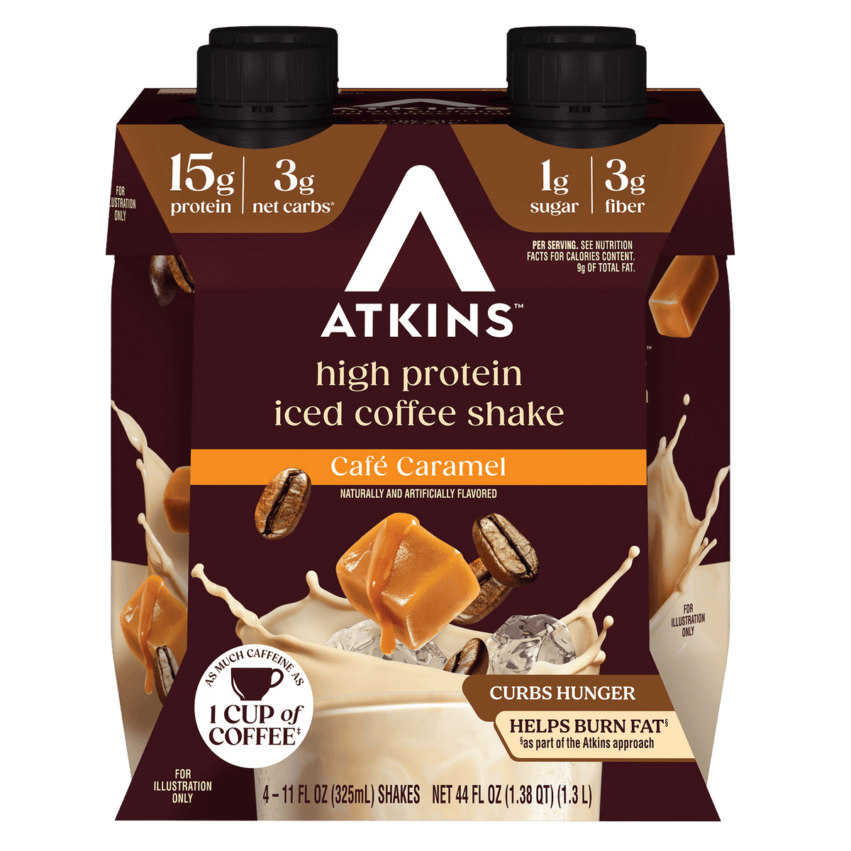 Atkins Nutritionals Iced Coffee Ready-to-Drink Protein Shakes - Cafe Caramel, 11 oz