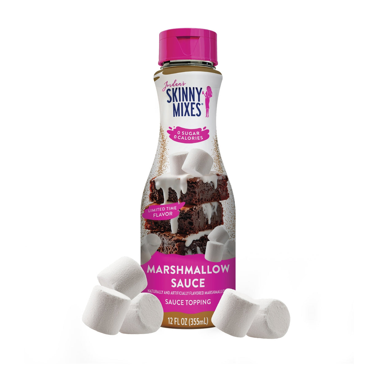 Jordan's Skinny Mixes Sugar Free Sauce Topping, 12 fl oz, Marshmallow (Seasonal).