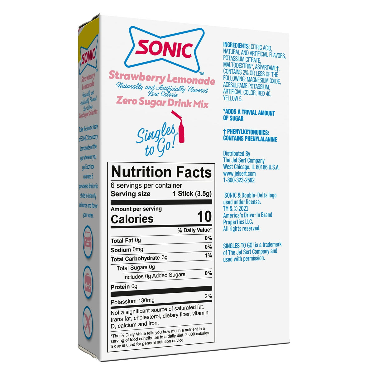 Sonic Zero Sugar Singles-to-Go - Strawberry Lemonade