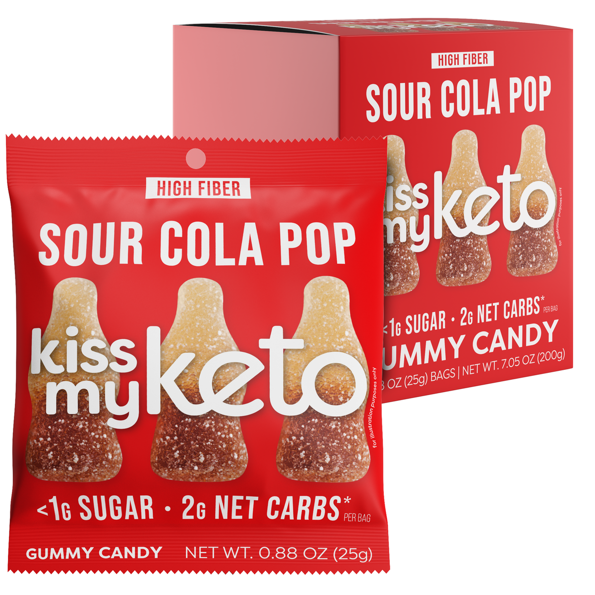 Kiss My Keto Gummies - Sour Cola Pop, 8-Pack