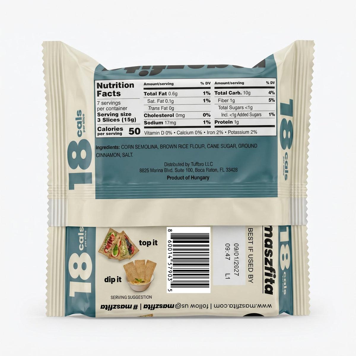 Maszfita Gluten Free Crispbread, 3.5 oz - With Cinnamon
