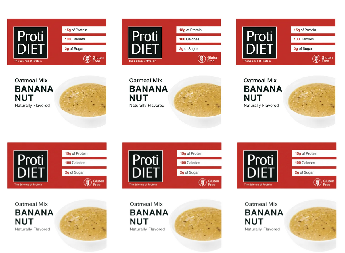 Proti Diet Protein Oatmeal Mix, Banana Nut, 7 Pouches - 6-Pack